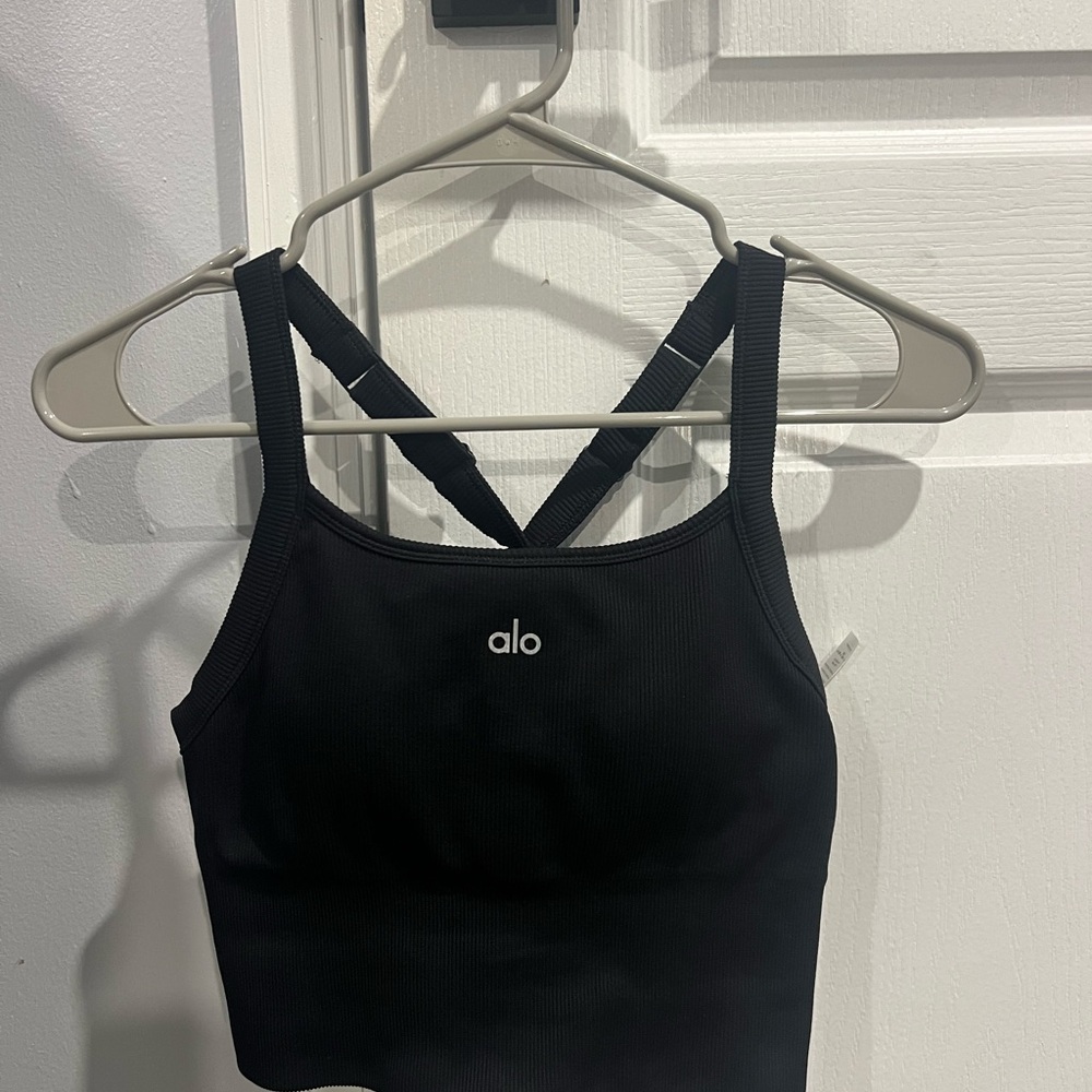 ALO Yoga Black Ribbed Top